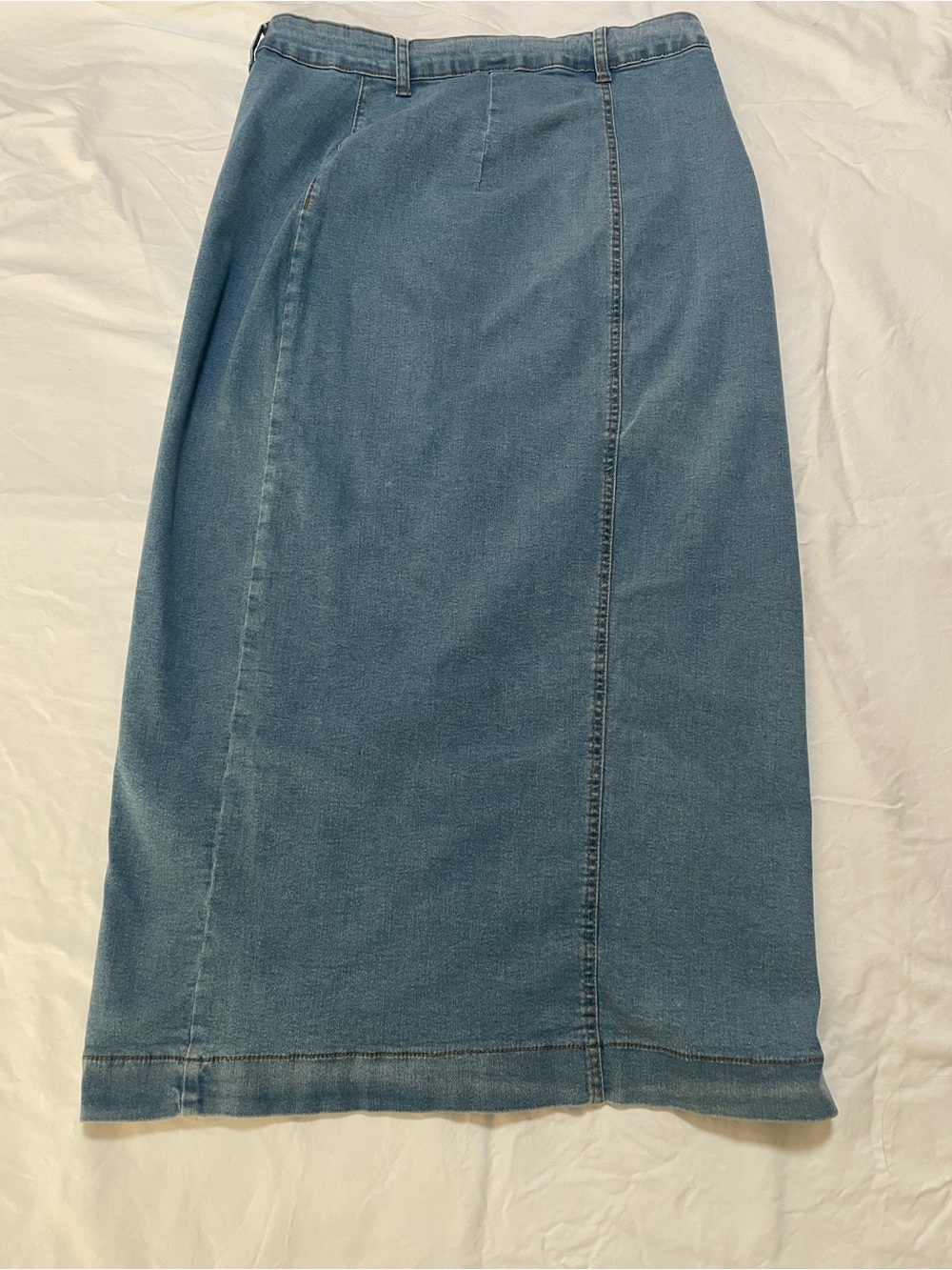 Source Unknown Blue Denim Maxi Skirt with Front Buttons - Picture 3 of 4